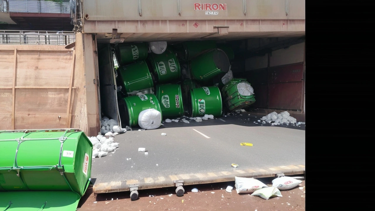 Lorry Overturns in Rironi, Releasing Hazardous Sodium Cyanide